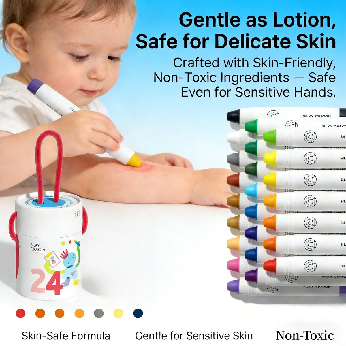 Non-Toxic Mess-Free Washable Twist Crayons for Toddlers🖍️✨