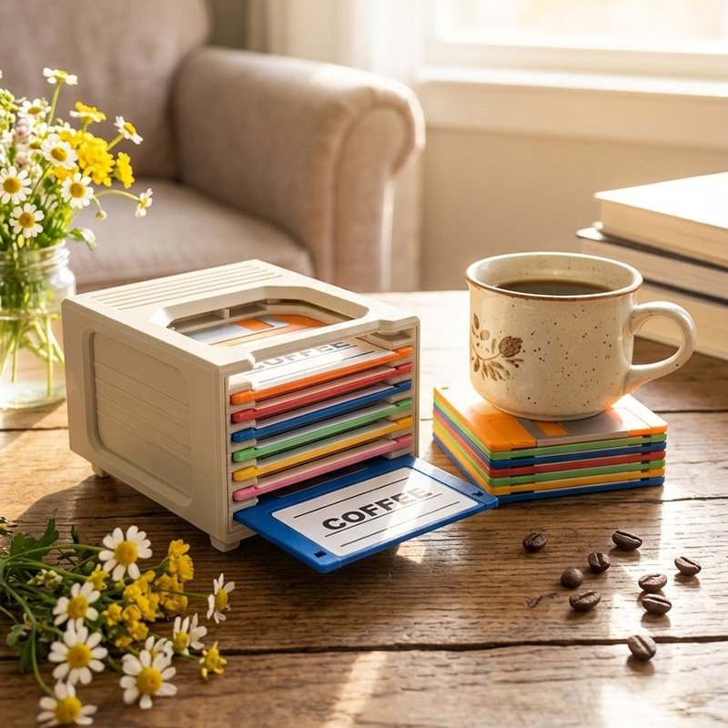 🔥HOT SALE 49% OFF💾FLOPPY CLICK | THE RETRO-TECH COASTER HOLDER✨