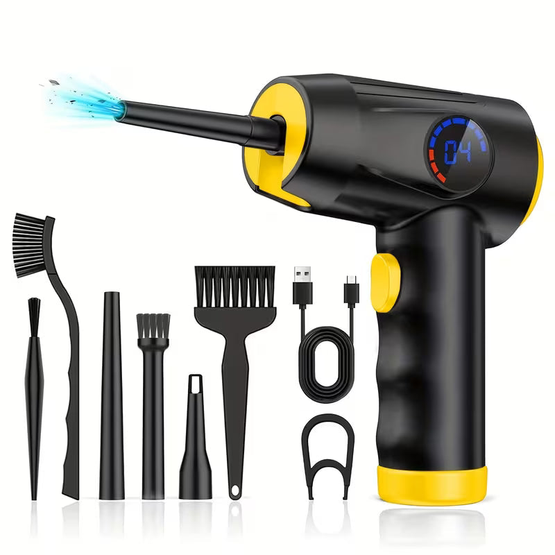 🎁Free Shipping⚡Compressed Air Duster, Electric Air Duster, 6000mAh Fast Charging, 50000 RPM 4 Speed Cordless Air Blower with LCD Display