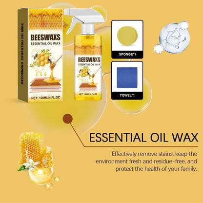 Beeswax Wood Polish Spray – Natural Shine, Anti-Dust, Non-Greasy for Furniture & Floors